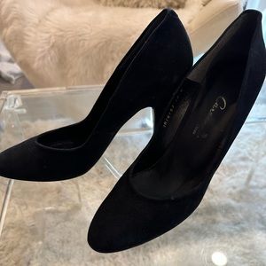 Caressa Black Suede High Heeled Shoes